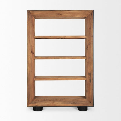 Mercana - Tabor Natural Wood w/ Black Oak Frame Bookcase - 70895 view 2