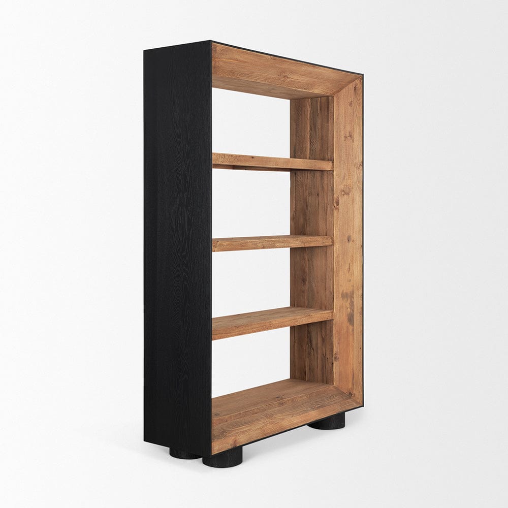 Mercana - Tabor Natural Wood w/ Black Oak Frame Bookcase - 70895 view 5