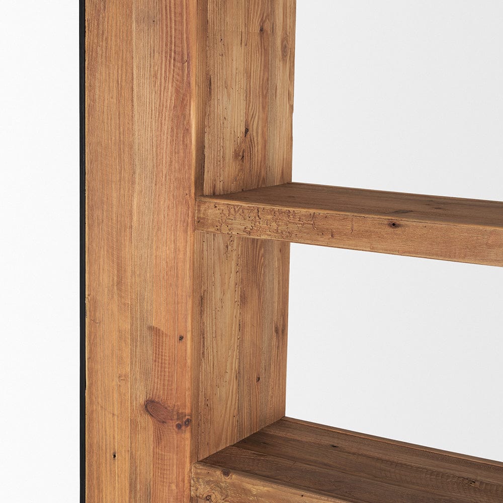 Mercana - Tabor Natural Wood w/ Black Oak Frame Bookcase - 70895 view 7