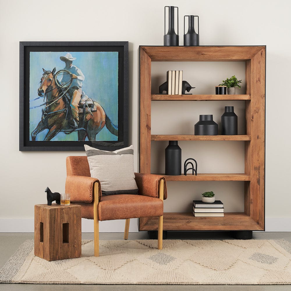 Mercana - Tabor Natural Wood w/ Black Oak Frame Bookcase - 70895 view 11