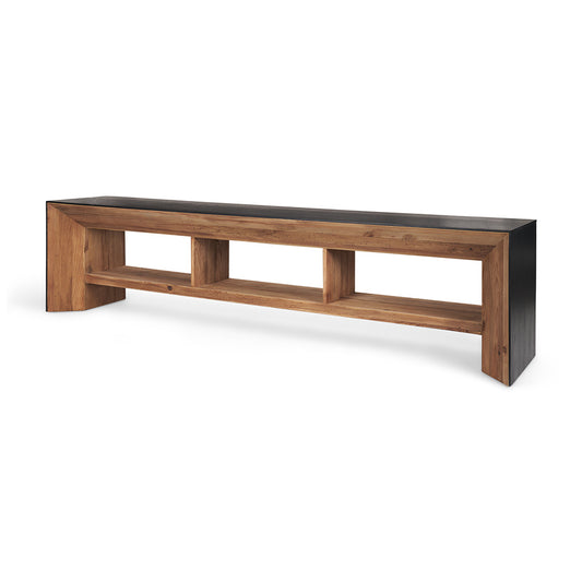 Mercana - Tabor Natural Wood w/ Black Oak Waterwall Media Console - 70894 view 1