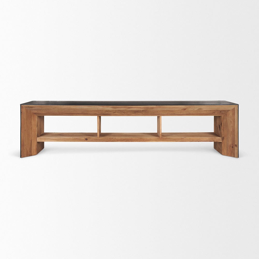 Mercana - Tabor Natural Wood w/ Black Oak Waterwall Media Console - 70894 view 2