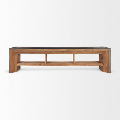 Mercana - Tabor Natural Wood w/ Black Oak Waterwall Media Console - 70894 view 2