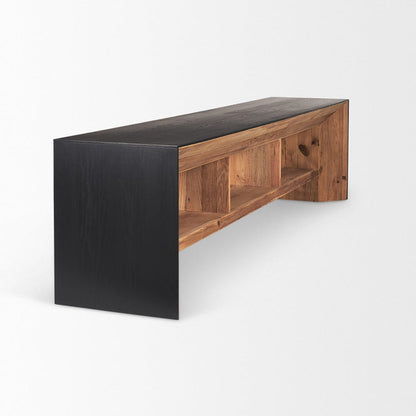 Mercana - Tabor Natural Wood w/ Black Oak Waterwall Media Console - 70894 view 5