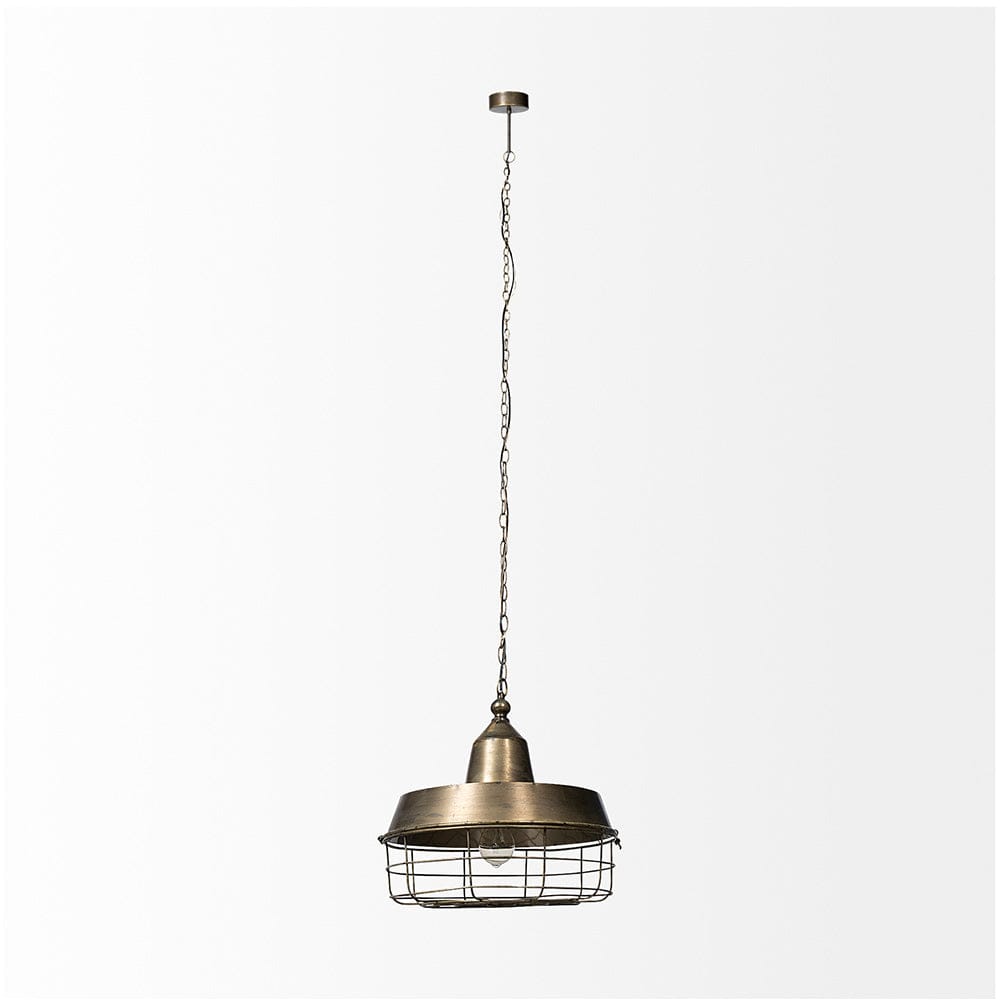 Mercana - Tahla 14x 14.5 Gold Toned Metal Cage Pendant Light - 65131_CLOSEOUT view 2