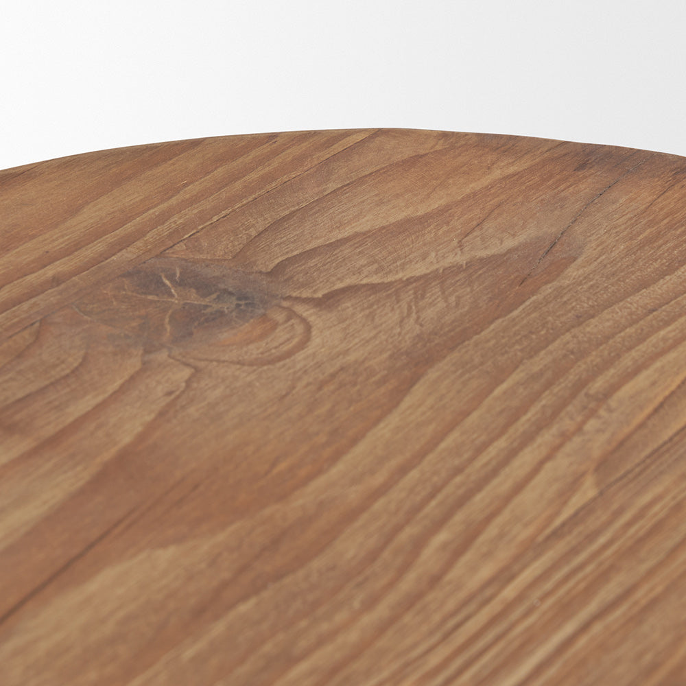 Mercana - Tahlia Round Natural Brown Wood w/ Angled Legs Stool - 70887 view 5