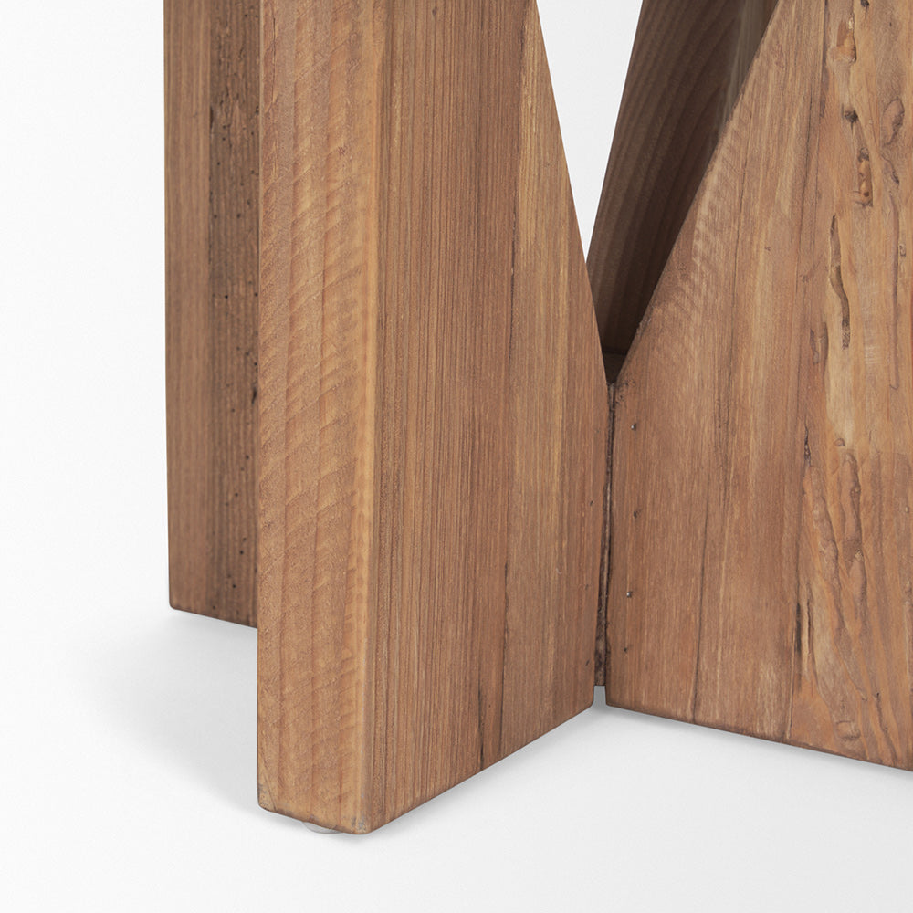 Mercana - Tahlia Round Natural Brown Wood w/ Angled Legs Stool - 70887 view 7