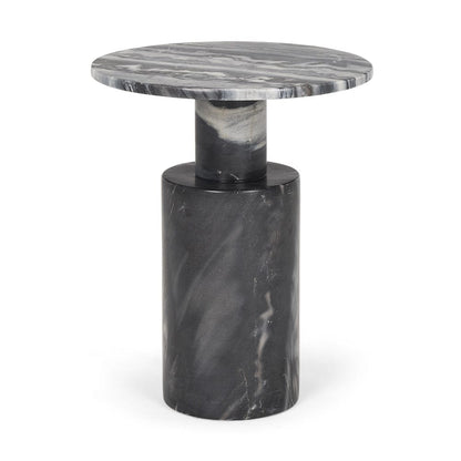Mercana - Taite Solid Dark Gray Marble Pedestal Accent Table - 70876-AB view 1