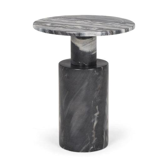 Mercana - Taite Solid Dark Gray Marble Pedestal Accent Table - 70876-AB view 1