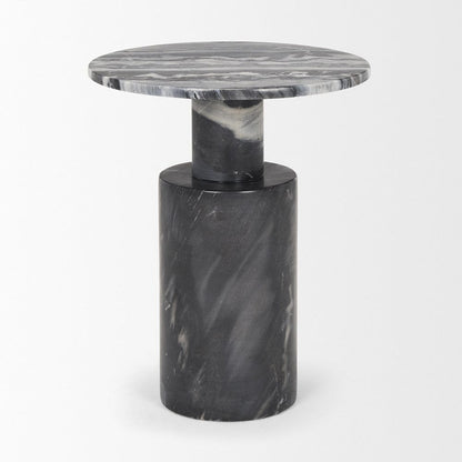 Mercana - Taite Solid Dark Gray Marble Pedestal Accent Table - 70876-AB view 2