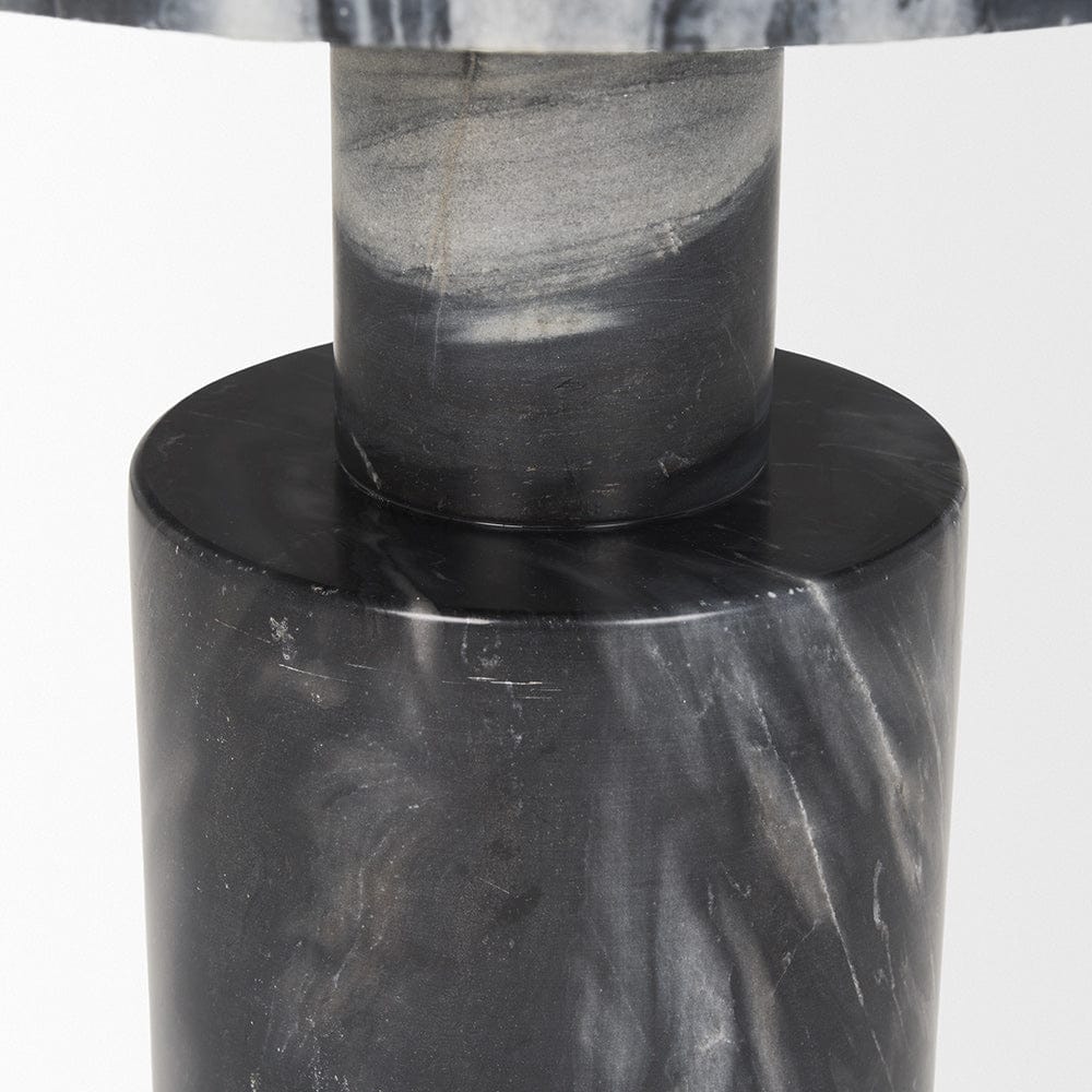 Mercana - Taite Solid Dark Gray Marble Pedestal Accent Table - 70876-AB view 5