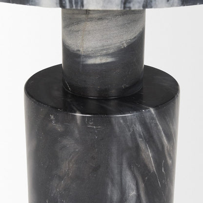 Mercana - Taite Solid Dark Gray Marble Pedestal Accent Table - 70876-AB view 5