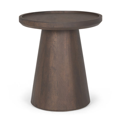 Mercana - Takoda Dark Brown Wood Tapered Drum Accent Table - 70878 view 1