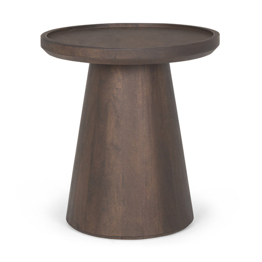 Mercana - Takoda Dark Brown Wood Tapered Drum Accent Table - 70878 view 1