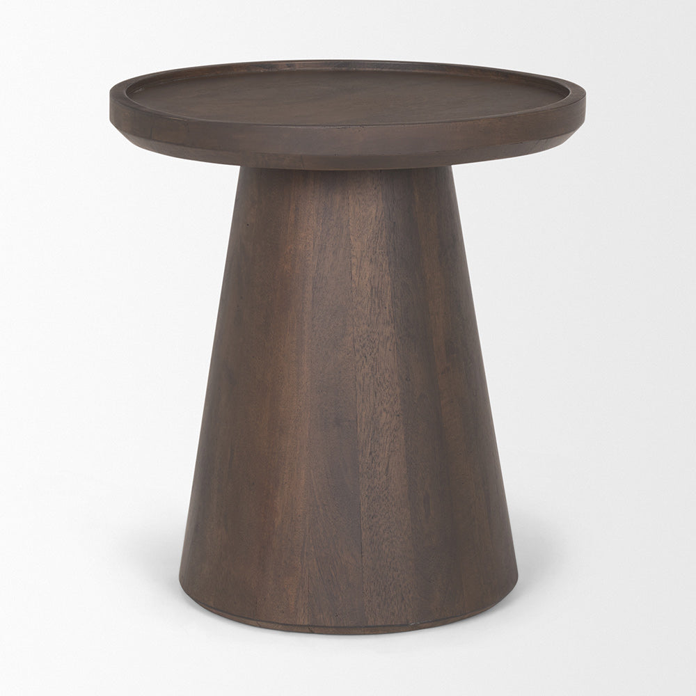 Mercana - Takoda Dark Brown Wood Tapered Drum Accent Table - 70878 view 2