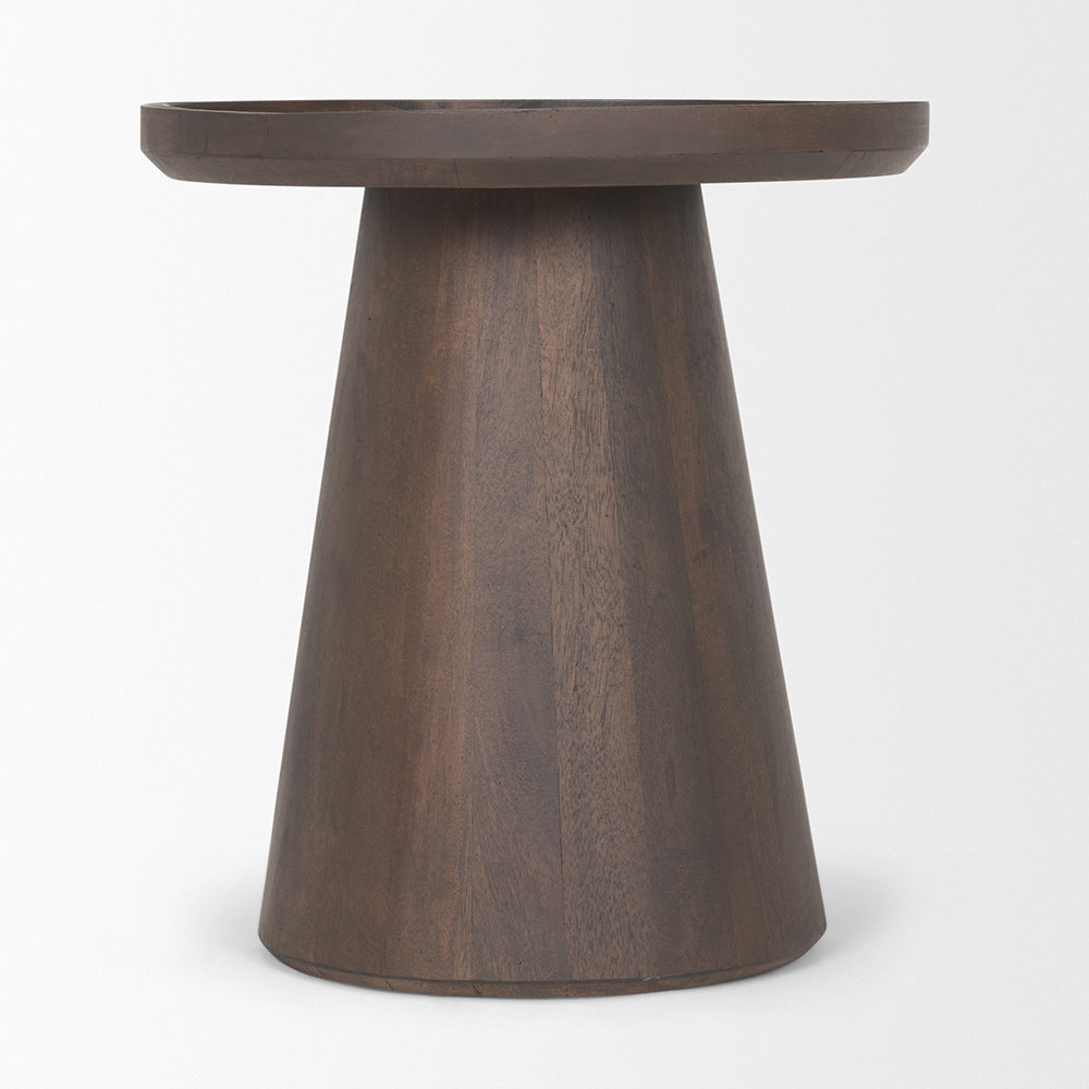 Mercana - Takoda Dark Brown Wood Tapered Drum Accent Table - 70878 view 3