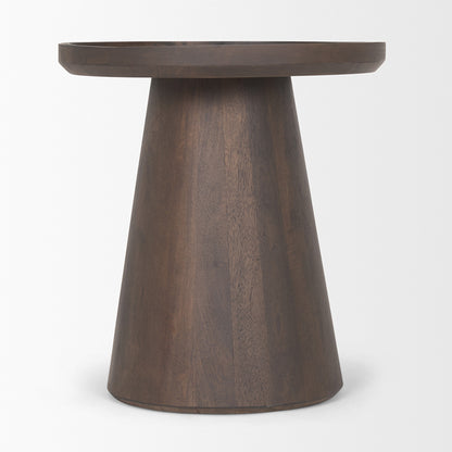 Mercana - Takoda Dark Brown Wood Tapered Drum Accent Table - 70878 view 3
