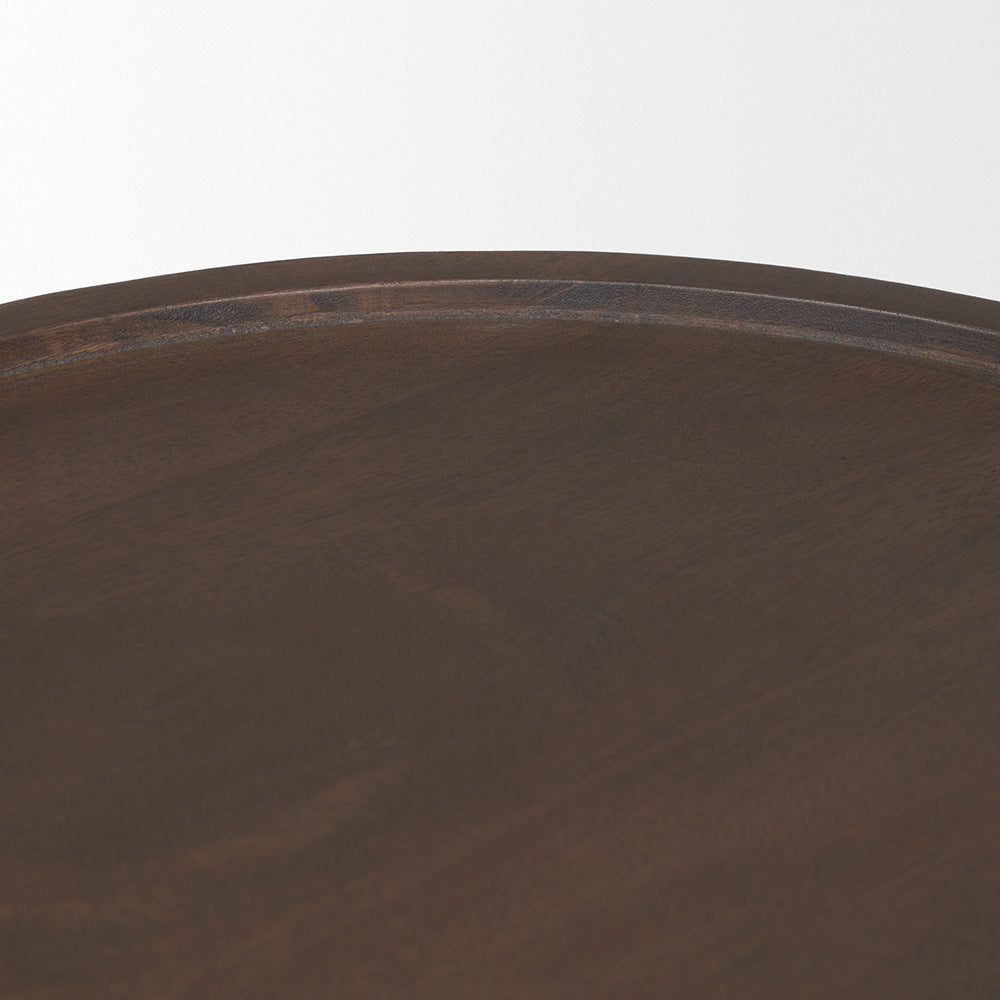 Mercana - Takoda Dark Brown Wood Tapered Drum Accent Table - 70878 view 4