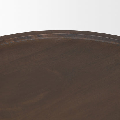Mercana - Takoda Dark Brown Wood Tapered Drum Accent Table - 70878 view 4