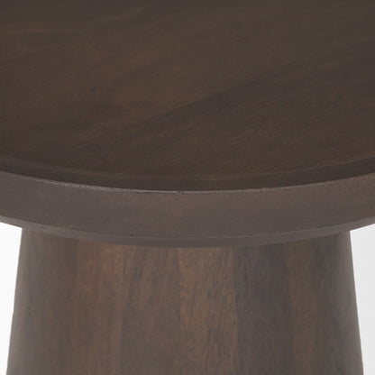 Mercana - Takoda Dark Brown Wood Tapered Drum Accent Table - 70878 view 5