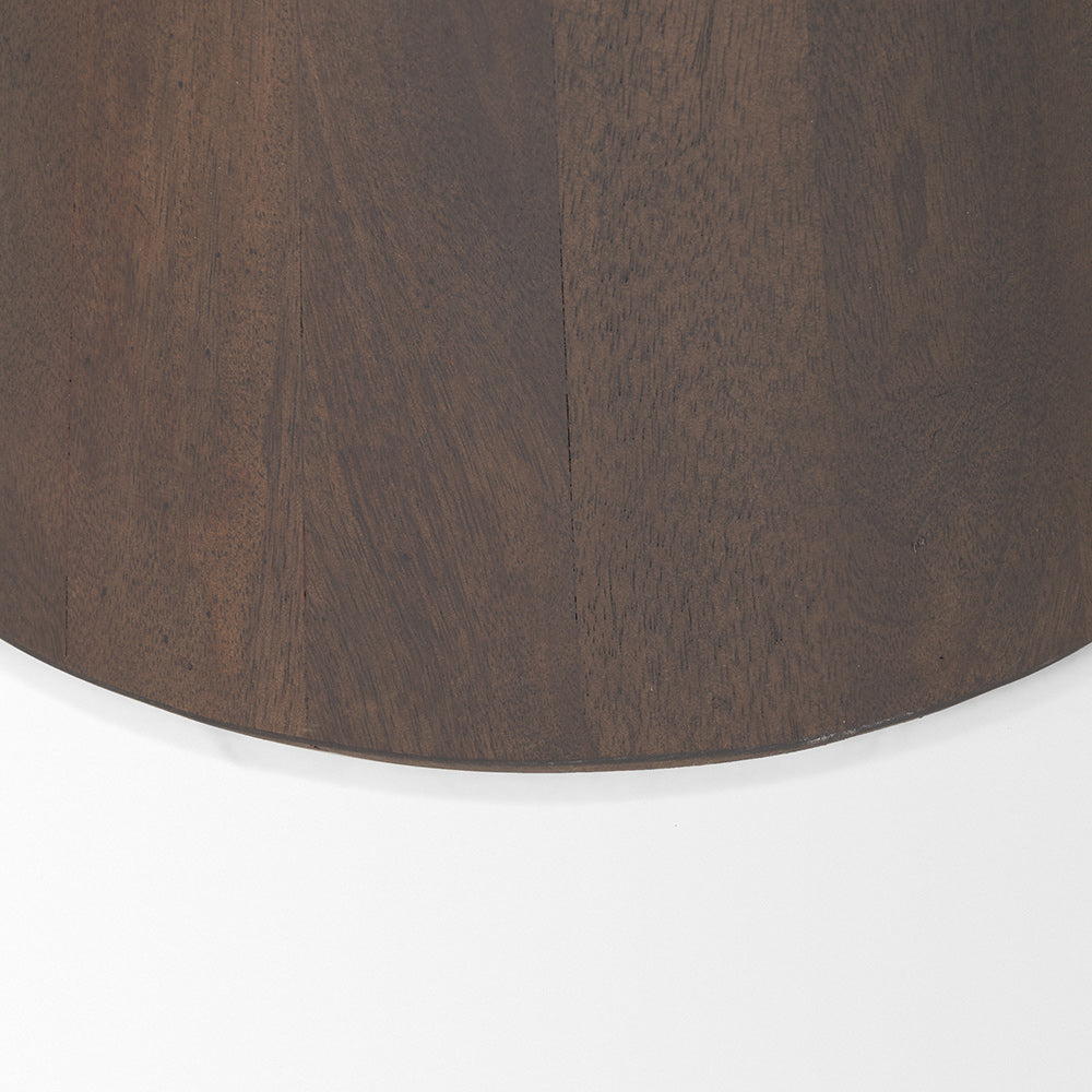 Mercana - Takoda Dark Brown Wood Tapered Drum Accent Table - 70878 view 6