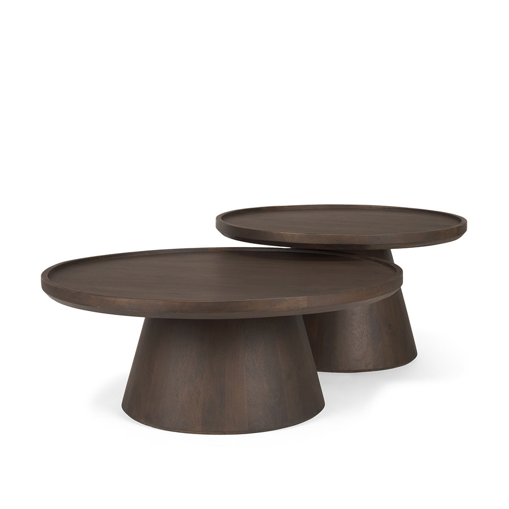 Mercana - Takoda Dark Brown Wood Tapered Drum Nesting Coffee Tables - 71011-AB view 1