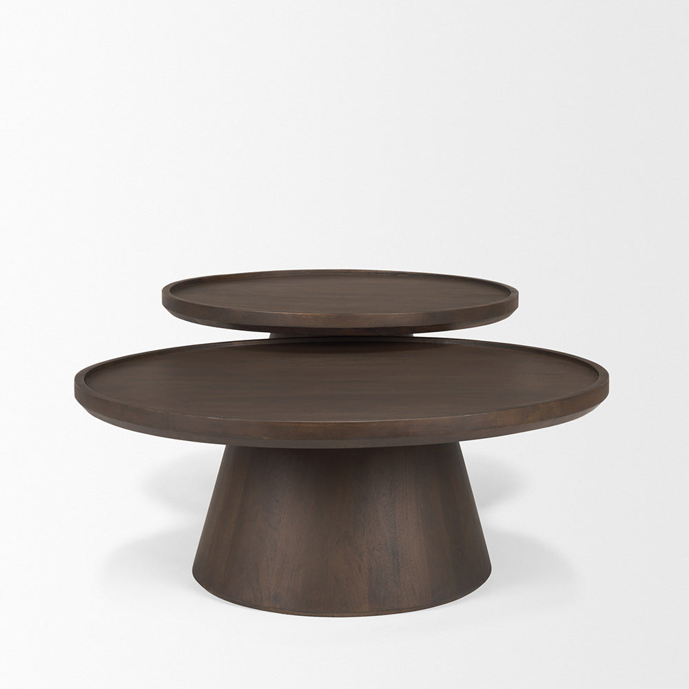 Mercana - Takoda Dark Brown Wood Tapered Drum Nesting Coffee Tables - 71011-AB view 3