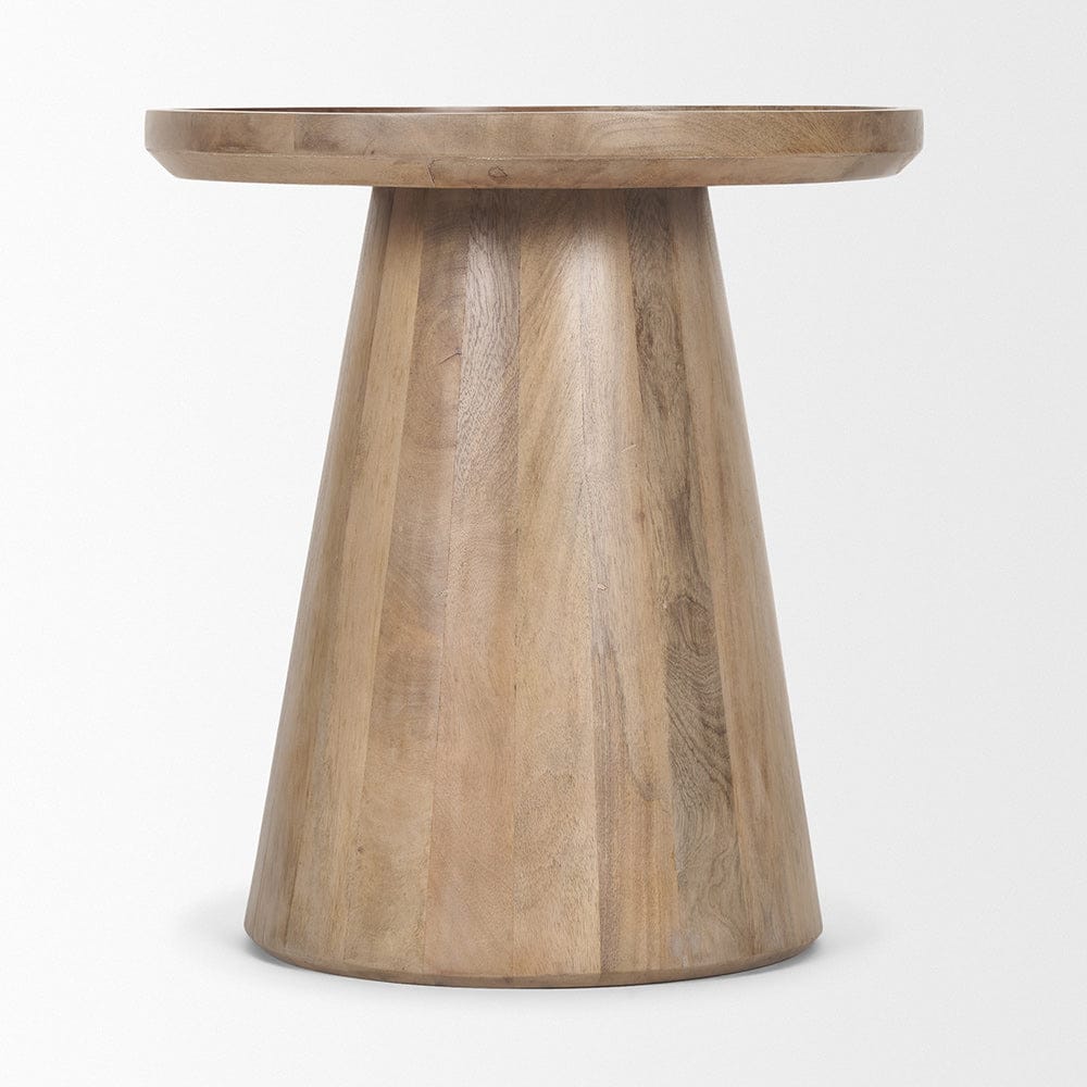 Mercana - Takoda Light Brown Wood Tapered Drum Accent Table - 70877 view 3