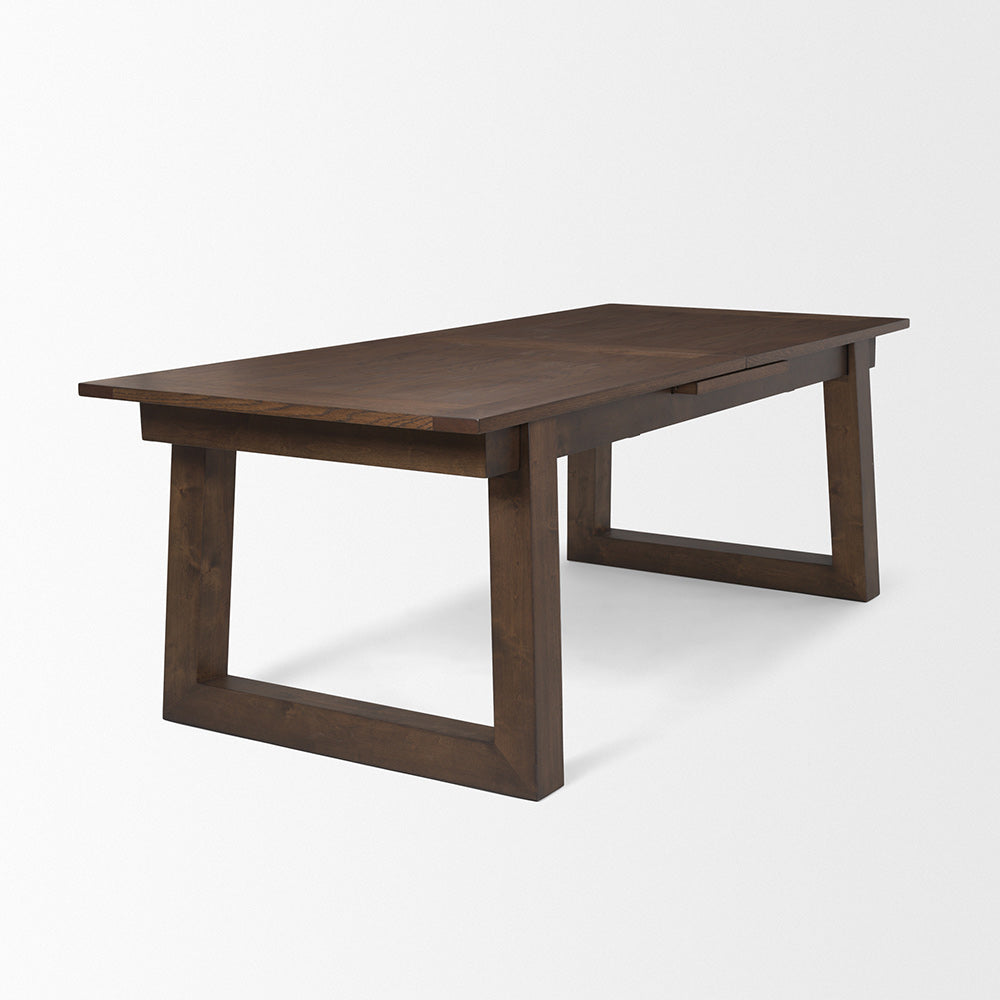 Mercana - Takota Dark Brown Rectangular Oak Wood w/ Birch Wood Legs Extendable Dining Table - 70890-AB view 4