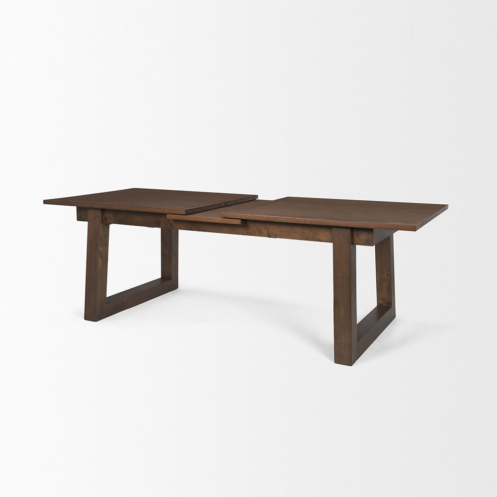 Mercana - Takota Dark Brown Rectangular Oak Wood w/ Birch Wood Legs Extendable Dining Table - 70890-AB view 8
