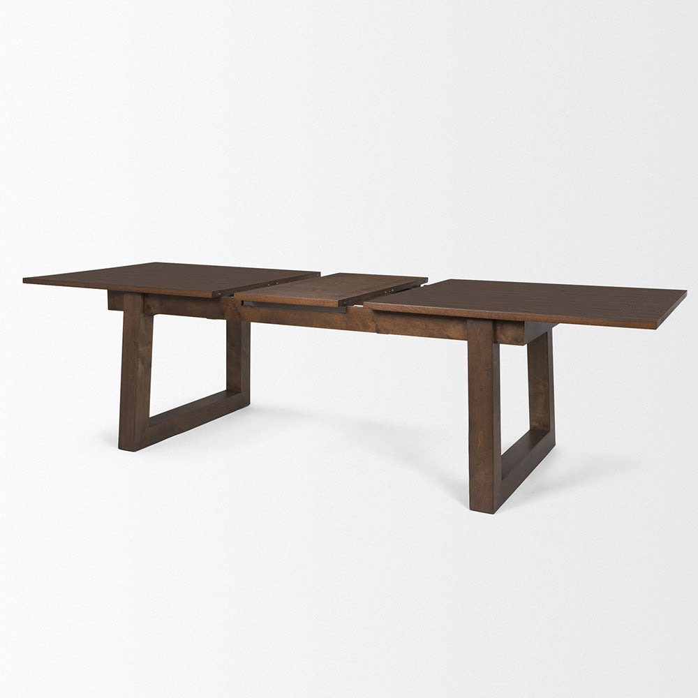 Mercana - Takota Dark Brown Rectangular Oak Wood w/ Birch Wood Legs Extendable Dining Table - 70890-AB view 9