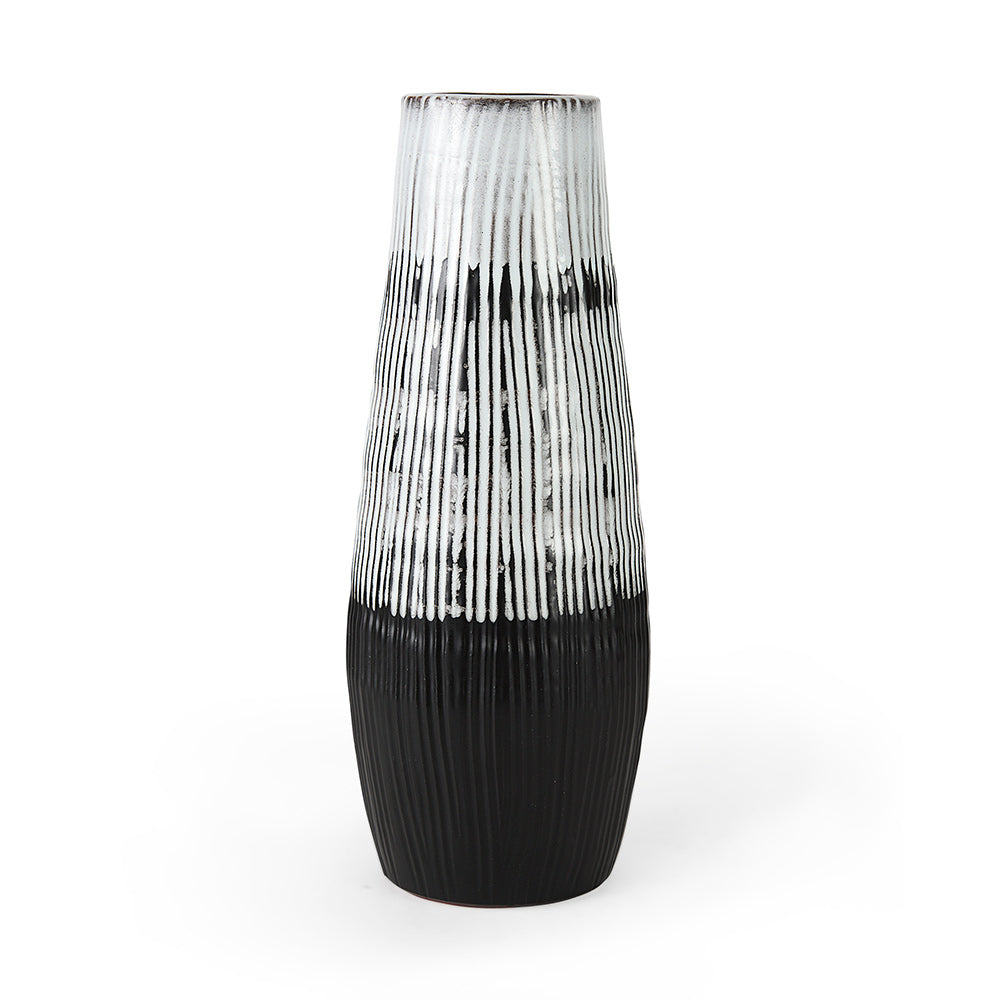 Mercana - Tanami I Tall Dark Brown/White Ceramic Vase - 67672_CLOSEOUT view 1