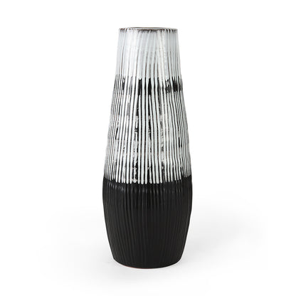 Mercana - Tanami I Tall Dark Brown/White Ceramic Vase - 67672_CLOSEOUT view 1