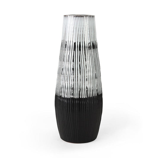 Mercana - Tanami I Tall Dark Brown/White Ceramic Vase - 67672_CLOSEOUT view 1