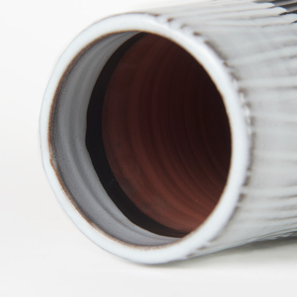 Mercana - Tanami I Tall Dark Brown/White Ceramic Vase - 67672_CLOSEOUT view 2