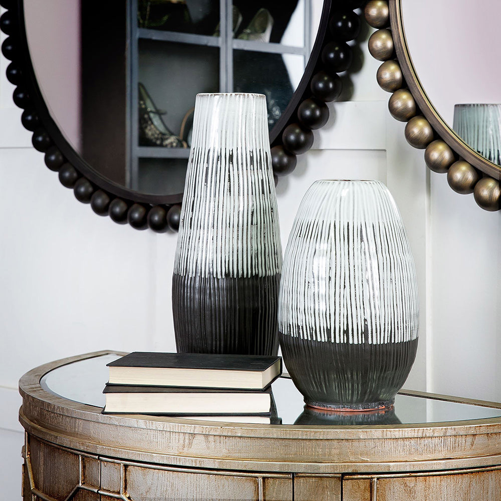 Mercana - Tanami I Tall Dark Brown/White Ceramic Vase - 67672_CLOSEOUT view 3