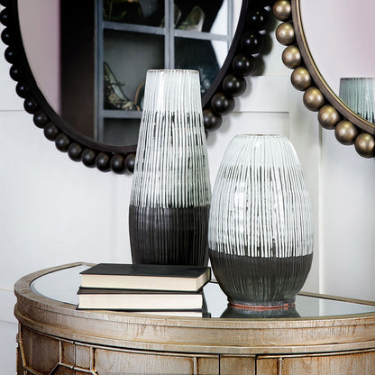 Mercana - Tanami I Tall Dark Brown/White Ceramic Vase - 67672_CLOSEOUT view 3