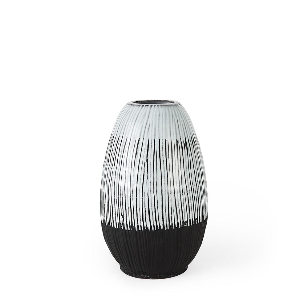 Mercana - Tanami II Short Dark Brown/White Glazed Ceramic Vase - 67673_CLOSEOUT view 1