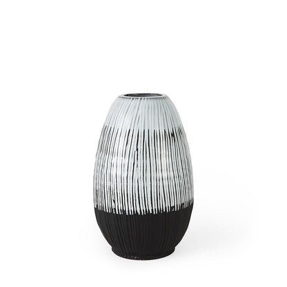 Mercana - Tanami II Short Dark Brown/White Glazed Ceramic Vase - 67673_CLOSEOUT view 1