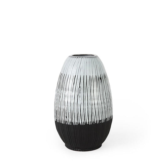 Mercana - Tanami II Short Dark Brown/White Glazed Ceramic Vase - 67673_CLOSEOUT view 1