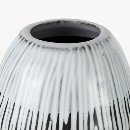 Mercana - Tanami II Short Dark Brown/White Glazed Ceramic Vase - 67673_CLOSEOUT view 7