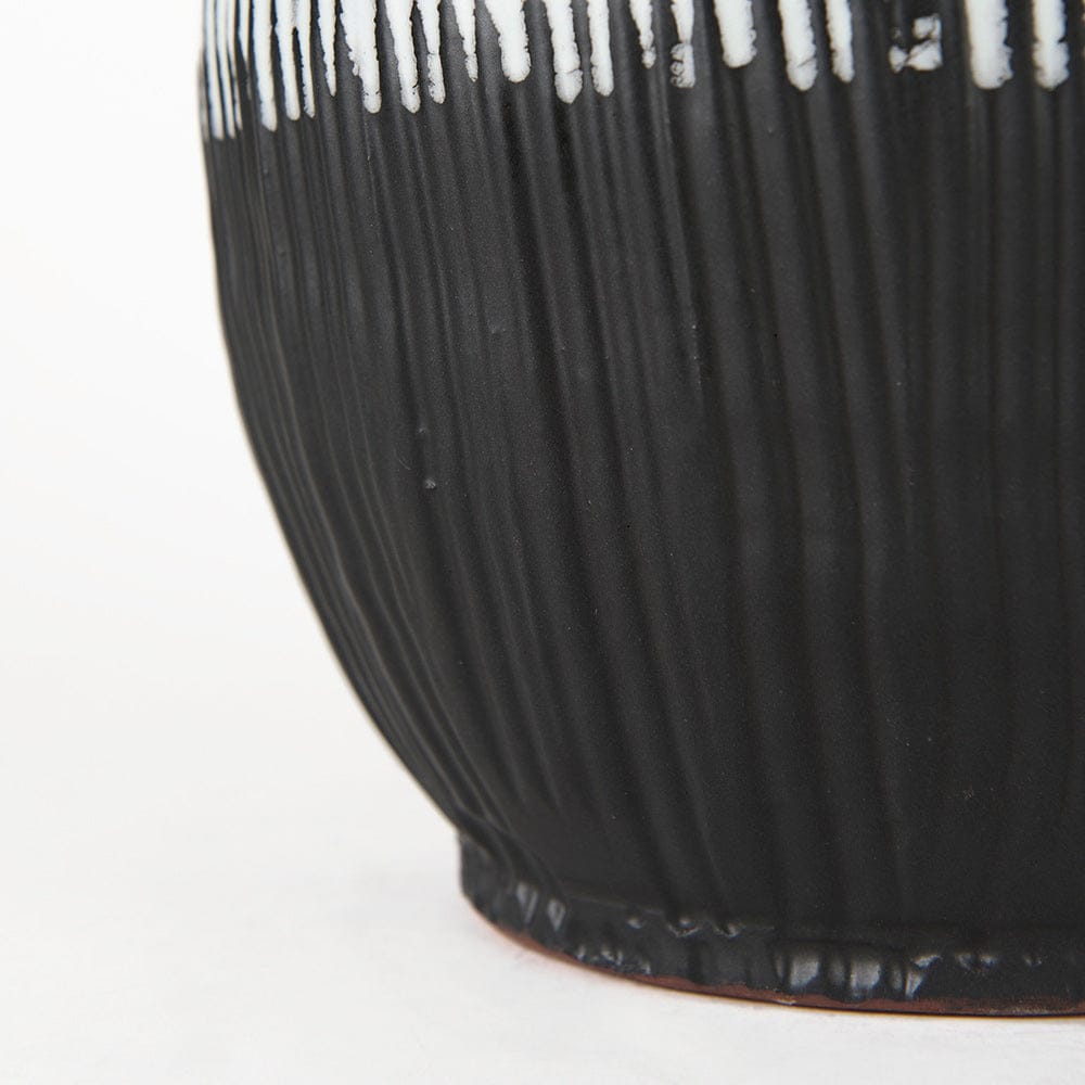 Mercana - Tanami II Short Dark Brown/White Glazed Ceramic Vase - 67673_CLOSEOUT view 9