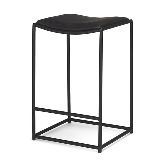 Mercana - Taniel Black Leather w/ Black Metal Counter Stool - 70824 view 1
