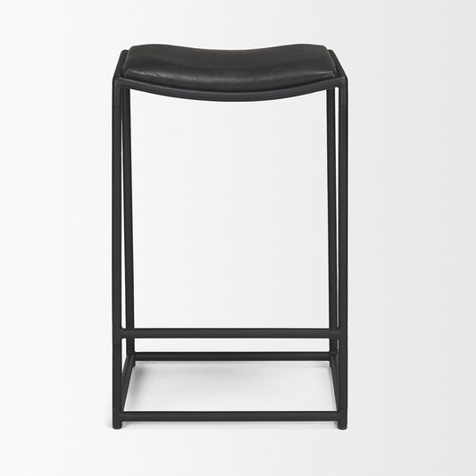 Mercana - Taniel Black Leather w/ Black Metal Counter Stool - 70824 view 2