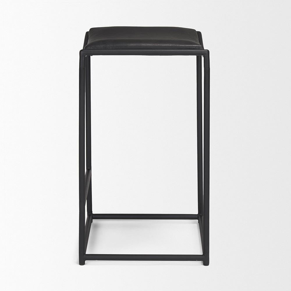 Mercana - Taniel Black Leather w/ Black Metal Counter Stool - 70824 view 3