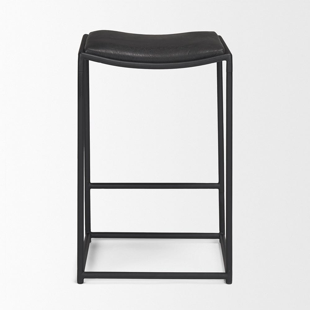 Mercana - Taniel Black Leather w/ Black Metal Counter Stool - 70824 view 4