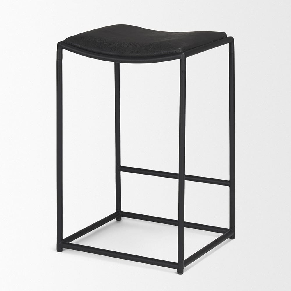 Mercana - Taniel Black Leather w/ Black Metal Counter Stool - 70824 view 5