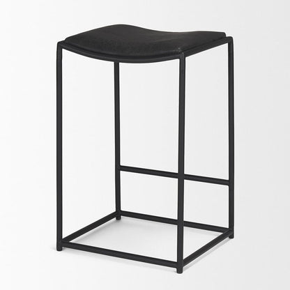 Mercana - Taniel Black Leather w/ Black Metal Counter Stool - 70824 view 5