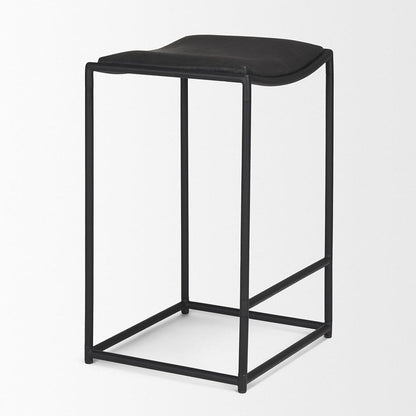Mercana - Taniel Black Leather w/ Black Metal Counter Stool - 70824 view 6