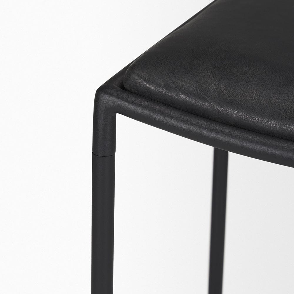 Mercana - Taniel Black Leather w/ Black Metal Counter Stool - 70824 view 8
